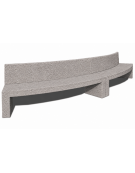PANCHINA CURVA CONVESSA IN CEMENTO CON SCHIENALE PER ARREDO URBANO - COLORE BIANCO SABBIATO - CM 200x50x90H - CAM