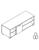 Mobile servente per scrivania in melaminico con contenitore giorno e 1 anta - cm 168x60x54,6h