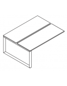 Allungo per benches doppio - piano melaminico spessore mm 25 e gamba ad anello chiuso - Colori a scelta - cm 100x165x74h
