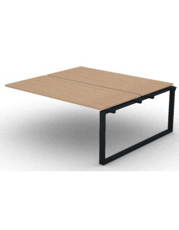 Allungo per benches doppio - piano melaminico spessore mm 25 e gamba ad anello chiuso - Colori a scelta - cm 180x165x74h