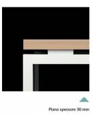 Allungo per benches doppio - piano melaminico spessore mm 30 e gamba ad anello chiuso - Colori a scelta - cm 100x165x74,5h