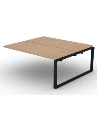 Allungo per benches doppio - piano melaminico spessore mm 30 e gamba ad anello chiuso - Colori a scelta - cm 180x165x74,5h
