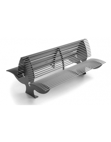 Panchina doppia con schienale e seduta ergonomica, realizzata interamente in Metallo - Dimensioni cm 200x129x90h