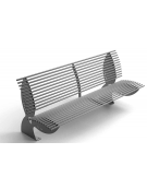 Panchina con schienale e seduta ergonomica, realizzata interamente in Metallo - Dimensioni cm 200x93x90h