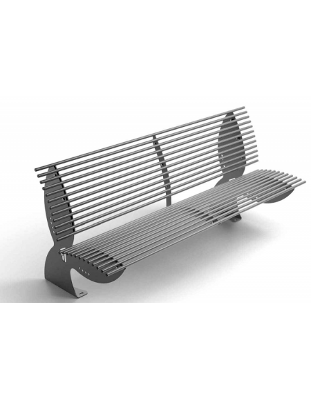 Panchina con schienale e seduta ergonomica, realizzata interamente in Metallo - Dimensioni cm 200x93x90h
