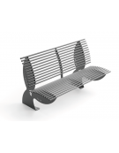 Panchina con schienale e seduta ergonomica, realizzata interamente in Metallo - Dimensioni cm 150x93x90h