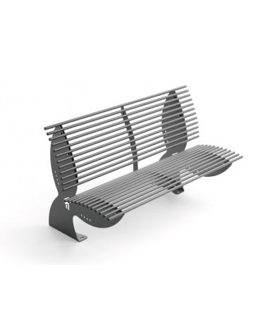 Panchina con schienale e seduta ergonomica, realizzata interamente in Metallo - Dimensioni cm 150x93x90h
