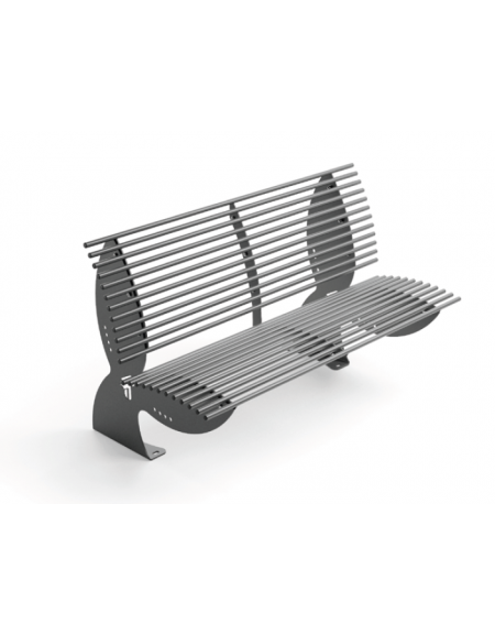 Panchina con schienale e seduta ergonomica, realizzata interamente in Metallo - Dimensioni cm 150x93x90h