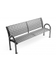 Panchina con schienale e braccioli, realizzata interamente in Metallo - seduta ergonomica - Dimensioni cm 215x64x91h