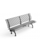 Panchina con schienale e supporti incurvati, realizzata interamente in Metallo - Dimensioni cm 200x64x90h