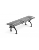Panchina senza schienale, realizzata interamente in Metallo - con supporti incurvati - Dimensioni cm 150x45x45h