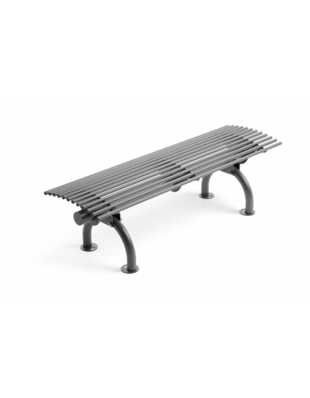 Panchina senza schienale, realizzata interamente in Metallo - con supporti incurvati - Dimensioni cm 150x45x45h