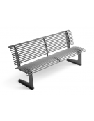 Panchina con schienale e supporti sagomati, realizzata interamente in Metallo - Dimensioni cm 200x64x86 h