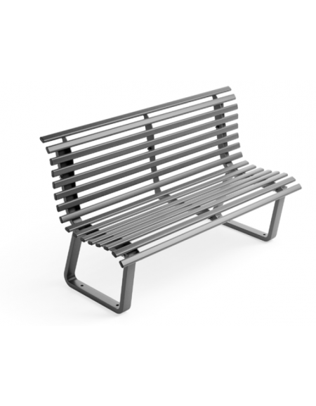 Panchina con schienale, realizzata interamente in Metallo - supporti ad anello chiuso - Dimensioni cm 150x65x91h