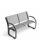 Panchina dal design moderno con schienale, realizzata interamente in Metallo - Dimensioni cm 153x79x89h
