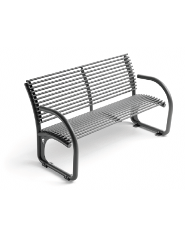 Panchina dal design moderno con schienale, realizzata interamente in Metallo - Dimensioni cm 153x79x89h