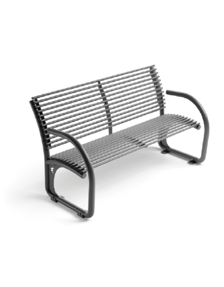 Panchina dal design moderno con schienale, realizzata interamente in Metallo - Dimensioni cm 153x79x89h