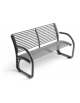 Panchina dal design moderno con schienale, realizzata interamente in Metallo - Dimensioni cm 153x79x89h