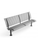 Panchina con schienale, realizzata interamente in Metallo - con basi a colonna - Dimensioni cm 200x62x89h