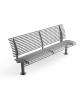 Panchina con schienale, realizzata interamente in Metallo - con basi a colonna - Dimensioni cm 200x62x89h