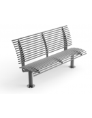 Panchina con schienale, realizzata interamente in Metallo - con basi a colonna - Dimensioni cm 150x62x89h
