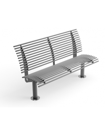 Panchina con schienale, realizzata interamente in Metallo - con basi a colonna - Dimensioni cm 150x62x89h