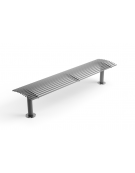 Panchina senza schienale, realizzata interamente in Metallo - con basi a colonna - cm 200x45x43h