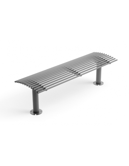 Panchina senza schienale, realizzata interamente in Metallo - con basi a colonna - cm 150x45x43h