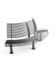 Panchina curva convessa a 90 gradi, con schienale - realizzata interamente in Metallo - cm 200x90x89h