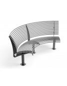 Panchina curva concava a 90 gradi, con schienale - realizzata interamente in Metallo - cm 205x93x89h