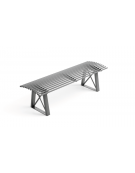 Panchina senza schienale, realizzata interamente in Metallo - cm 150x45x43h