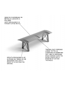 Panchina senza schienale, realizzata interamente in Metallo - cm 150x45x43h