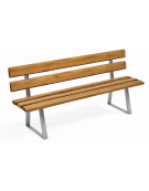 Panchina per parco, 2 fianchi in acciaio a U e doghe di pino termotrattato - cm 190x51x81h