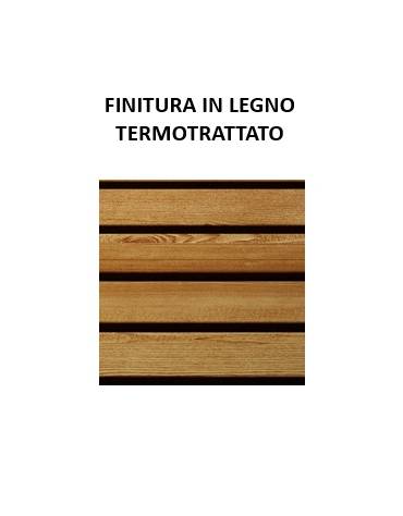 Panchina per parco, 2 fianchi in acciaio a U e doghe di pino termotrattato - cm 190x51x81h