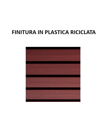 Panchina per parco, 2 fianchi in acciaio a U e doghe in plastica riciclata - cm 190x51x81h