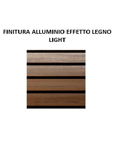 Panchina per parco con doghe in alluminio rifinito in legno light, 2 fianchi in acciaio a U - cm 190x51x81h
