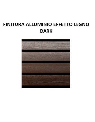 Panchina per parco con doghe in alluminio rifinito in legno dark, 2 fianchi in acciaio a U - cm 190x51x81h