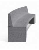 PANCHINA CURVA CONCAVA IN CEMENTO CON SCHIENALE PER ARREDO URBANO - COLORE GRIGIO PIETRA - CM 200x50x90H - Conforme ai CAM
