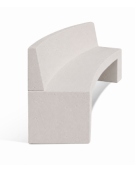 PANCHINA CURVA CONCAVA IN CEMENTO CON SCHIENALE PER ARREDO URBANO - COLORE BIANCO PIETRA - CM 200x50x90H - Conforme ai CAM
