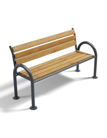 Panchina per parco, 2 fianchi in ghisa sferoidale e doghe di pino nordico - cm 190x63x83h
