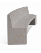 PANCHINA CURVA CONCAVA IN CEMENTO CON SCHIENALE PER ARREDO URBANO - COLORE GRIGIO TRAVERTINO - CM 200x50x90H - Conforme ai CAM