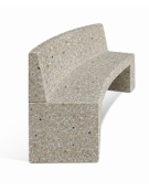 PANCHINA CURVA CONCAVA IN CEMENTO CON SCHIENALE PER ARREDO URBANO - COLORE GRIGIO SABBIATO - CM 200x50x90H - Conforme ai CAM