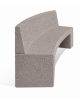 PANCHINA CURVA CONCAVA IN CEMENTO CON SCHIENALE PER ARREDO URBANO - COLORE BIANCO SABBIATO - CM 200X50X90H - Conforme ai CAM