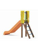 Scivolo scaly Sali&scendi con pali in alluminio rifinito in legno light e scivolo in polietilene h cm 120 - cm 285x68x206h
