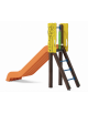 Scivolo scaly Sali&scendi con pali in alluminio rifinito in legno dark e scivolo in polietilene h cm 120 - cm 285x68x206h