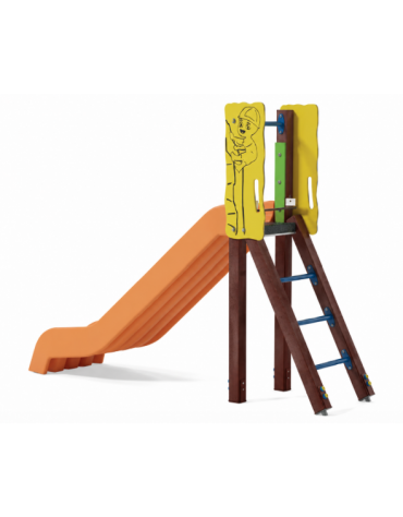 Scivolo scaly Sali&scendi con pali in plastica riciclata e scivolo in polietilene rotazionale h cm 120 - cm 285x68x206h