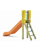 Scivolo scaly Sali&scendi con pali in legno di pino nordico e scivolo in polietilene di h cm 120 - cm 285x68x206h