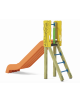 Scivolo scaly Sali&scendi con pali in legno di pino nordico e scivolo in polietilene di h cm 120 - cm 285x68x206h
