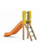 Scivolo scaly Sali&scendi con pali in legno termotrattato e scivolo in polietilene rotazionale di h cm 120 - cm 285x68x206h