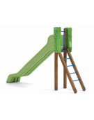 Scivolo scaly Sali&scendi con pali in alluminio rifinito in legno light e scivolo in polietilene di h cm 150 - cm 369x73x236h